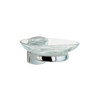 Smedbo CK342 Wall Mounted Clear Glass Soap Dish with Polished Chrome Holder from the Cabin Collection